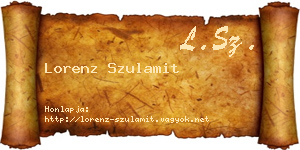Lorenz Szulamit névjegykártya
